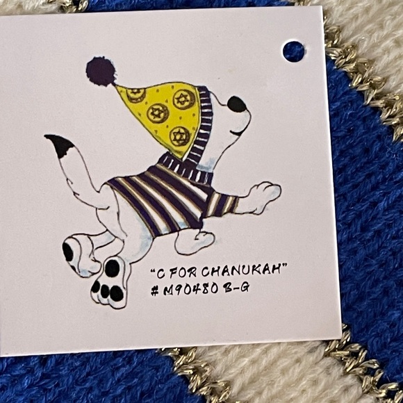 WHOOPI C For Chanukah Blue White And Yellow Dog Sweater & Beanie Set Large - Picture 2 of 10